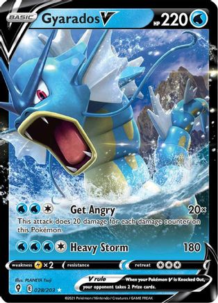 Gyarados V 028/203 - Holofoil SWSH07 Evolving Skies - Ultra Rare