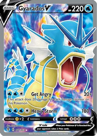 Gyarados V (Full Art) 171/203 - Holofoil SWSH07 Evolving Skies - Ultra Rare