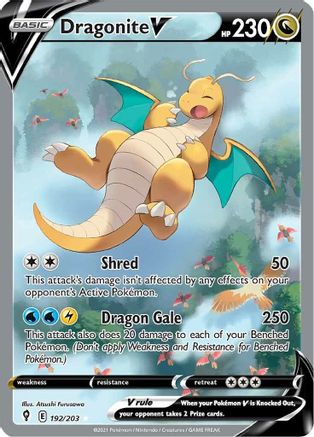 Dragonite V (Alternate Full Art) 192/203 - Holofoil SWSH07 Evolving Skies - Ultra Rare