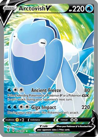 Arctovish V (Full Art) 176/203 - Holofoil SWSH07 Evolving Skies - Ultra Rare