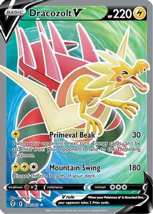 Dracozolt V (Full Art) 178/203 - Holofoil SWSH07 Evolving Skies - Ultra Rare