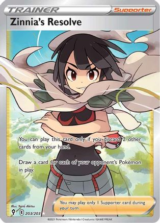 Zinnia's Resolve (Full Art) 203/203 - Holofoil SWSH07 Evolving Skies - Ultra Rare