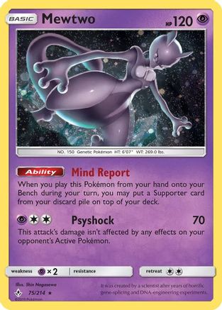 Mewtwo 075/214 - Holofoil Miscellaneous Cards & Products - Promo
