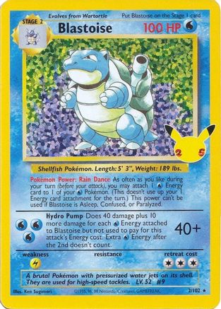 Blastoise 002/102 - Holofoil Celebrations Classic Collection - Classic Collection