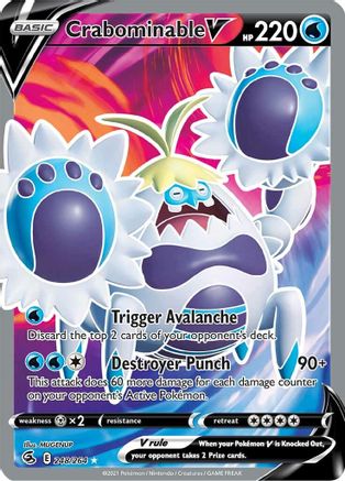 Crabominable V (Full Art) 248/264 - Holofoil SWSH08 Fusion Strike - Ultra Rare