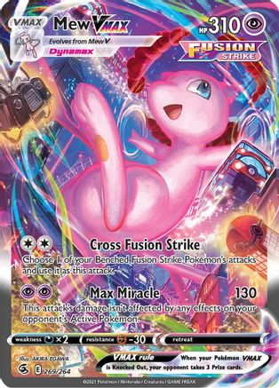 Mew VMAX (Alternate Art Secret) 269/264 - Holofoil SWSH08 Fusion Strike - Secret Rare