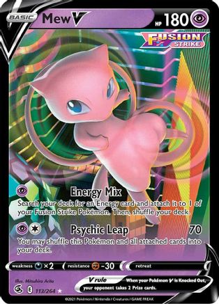Mew V 113/264 - Holofoil SWSH08 Fusion Strike - Ultra Rare