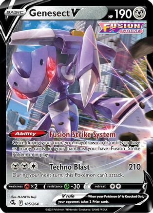 Genesect V 185/264 - Holofoil SWSH08 Fusion Strike - Ultra Rare