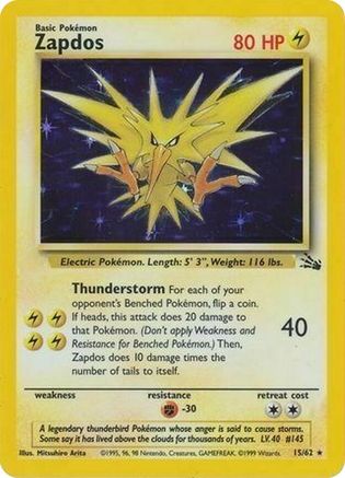 Zapdos 015/62 - Holofoil Miscellaneous Cards & Products - Promo