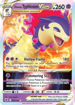 Hisuian Typhlosion VSTAR 054/189 - Holofoil SWSH10 Astral Radiance - Ultra Rare