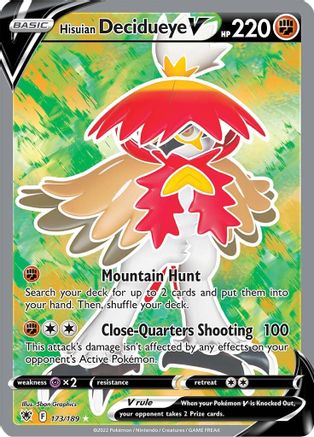 Hisuian Decidueye V (Full Art) 173/189 - Holofoil SWSH10 Astral Radiance - Ultra Rare