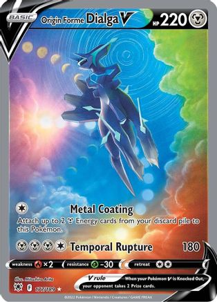 Origin Forme Dialga V (Alternate Full Art) 177/189 - Holofoil SWSH10 Astral Radiance - Ultra Rare