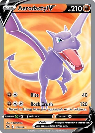 Aerodactyl V (Full Art) 179/196 - Holofoil SWSH11 Lost Origin - Ultra Rare