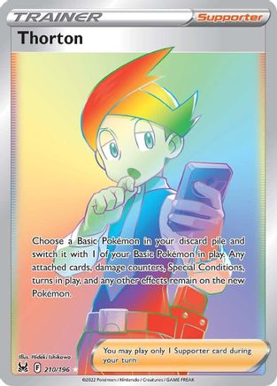 Thorton (Secret) 210/196 - Holofoil SWSH11 Lost Origin - Secret Rare
