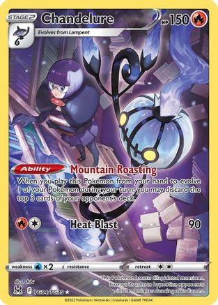 Chandelure TG04/TG30 - Holofoil SWSH11 Lost Origin Trainer Gallery - Ultra Rare