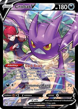 Crobat V TG20/TG30 - Holofoil SWSH11 Lost Origin Trainer Gallery - Ultra Rare