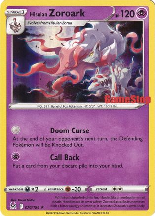 Hisuian Zoroark 076/196 - Holofoil Miscellaneous Cards & Products - Promo