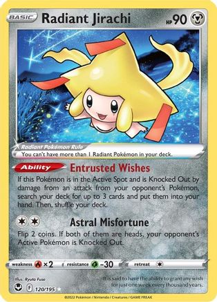 Radiant Jirachi 120/195 - Holofoil SWSH12 Silver Tempest - Radiant Rare