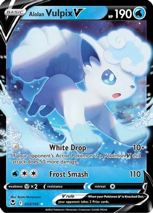 Alolan Vulpix V 033/195 - Holofoil SWSH12 Silver Tempest - Ultra Rare