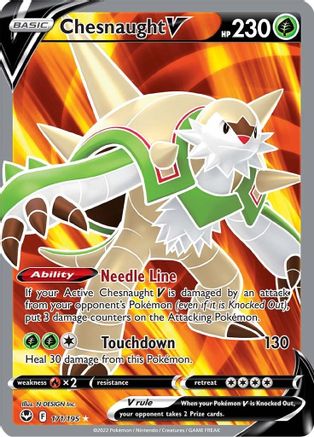 Chesnaught V (Full Art) 171/195 - Holofoil SWSH12 Silver Tempest - Ultra Rare