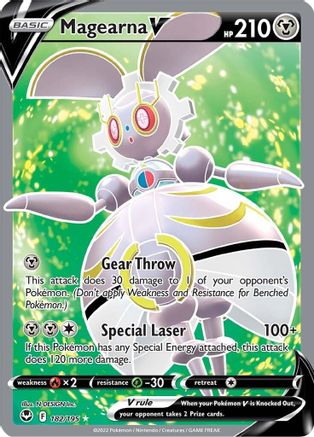 Magearna V (Full Art) 182/195 - Holofoil SWSH12 Silver Tempest - Ultra Rare