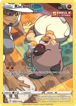 Rockruff TG07/TG30 - Holofoil SWSH12 Silver Tempest Trainer Gallery - Ultra Rare