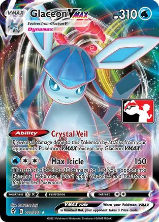 Glaceon VMAX 041 - Holofoil Prize Pack Series Cards - Ultra Rare
