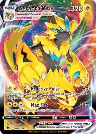 Zeraora VMAX 054/159 - Holofoil Crown Zenith - Ultra Rare