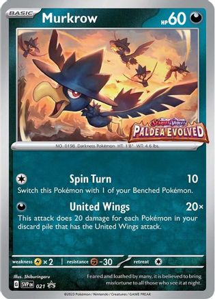 Murkrow 021 - Holofoil SV Scarlet & Violet Promo Cards - Promo