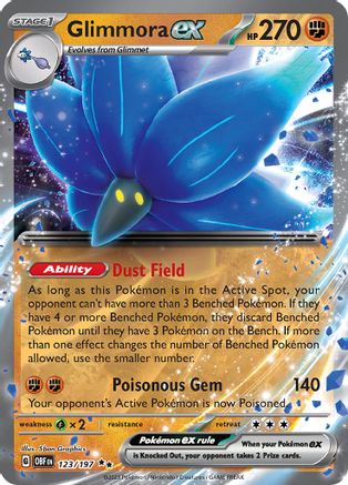 Glimmora ex 123/197 - Holofoil SV03 Obsidian Flames - Double Rare
