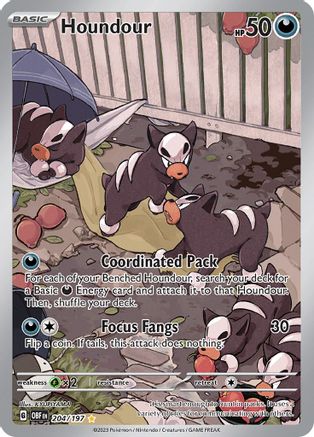 Houndour 204/197 - Holofoil SV03 Obsidian Flames - Illustration Rare