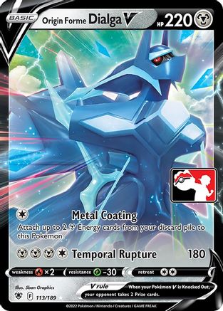 Origin Forme Dialga V 113 - Holofoil Prize Pack Series Cards - Ultra Rare