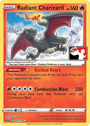 Radiant Charizard 020 - Holofoil Prize Pack Series Cards - Radiant Rare