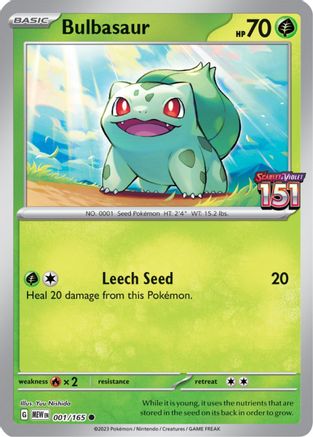 Bulbasaur 001/165 - Reverse Holofoil Miscellaneous Cards & Products - Promo