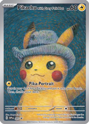Pikachu with Grey Felt Hat 085 SV Scarlet & Violet Promo Cards - Promo