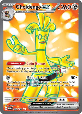 Gholdengo ex 231/182 - Holofoil SV04 Paradox Rift - Ultra Rare