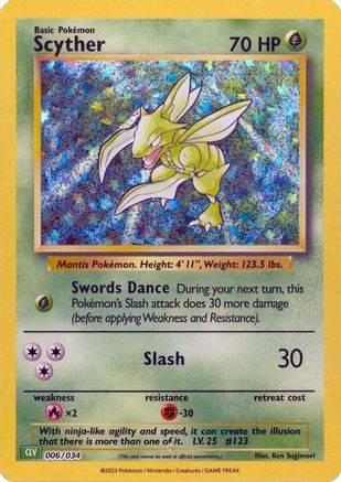 Scyther 006/034 - Holofoil Trading Card Game Classic - Classic Collection
