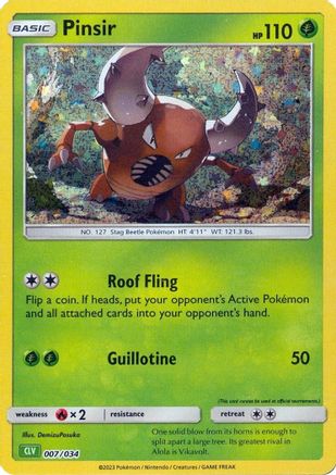 Pinsir 007/034 - Holofoil Trading Card Game Classic - Classic Collection