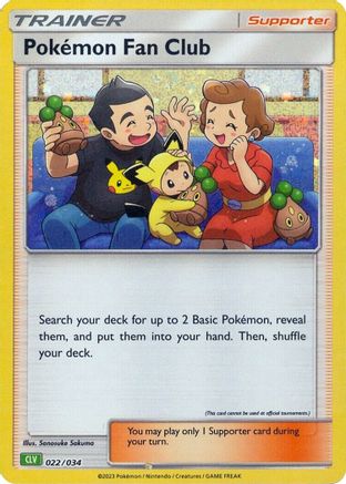 Pokemon Fan Club (CLV) 022/034 - Holofoil Trading Card Game Classic - Classic Collection
