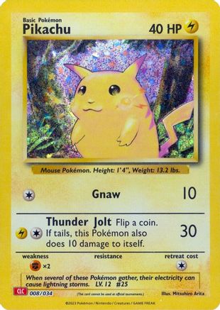 Pikachu 008/034 - Holofoil Trading Card Game Classic - Classic Collection