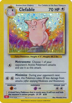 Clefable 014/034 - Holofoil Trading Card Game Classic - Classic Collection