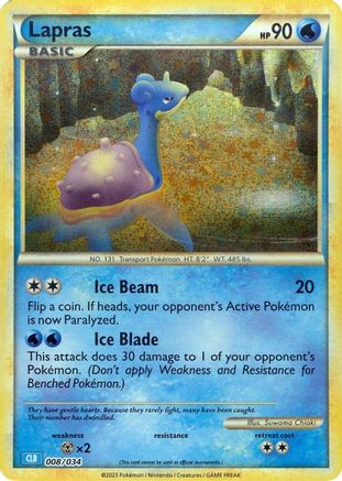 Lapras 008/034 - Holofoil Trading Card Game Classic - Classic Collection