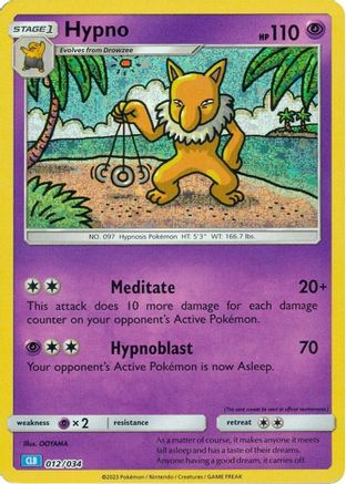Hypno 012/034 - Holofoil Trading Card Game Classic - Classic Collection