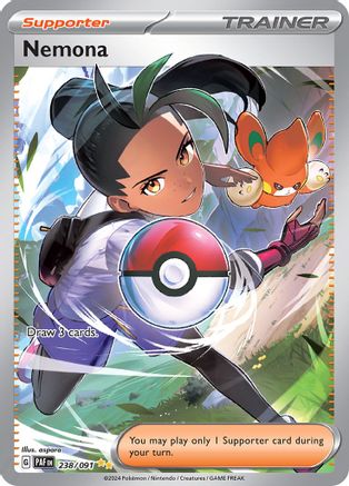 Nemona 238/091 - Holofoil SV Paldean Fates - Special Illustration Rare