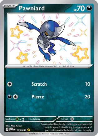 Pawniard 185/091 - Holofoil SV Paldean Fates - Shiny Rare