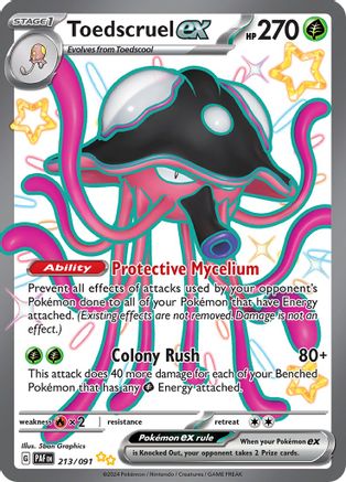 Toedscruel ex 213/091 - Holofoil SV Paldean Fates - Shiny Ultra Rare
