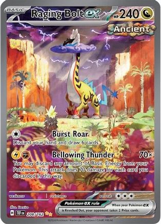 Raging Bolt ex 208/162 - Holofoil SV05 Temporal Forces - Special Illustration Rare