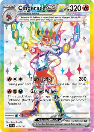 Cinderace ex 157/142 - Holofoil SV07 Stellar Crown - Ultra Rare