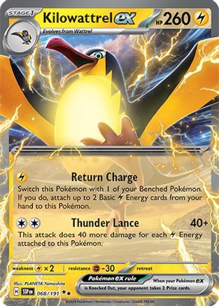 Kilowattrel ex 068/191 - Reverse Holofoil SV08 Surging Sparks - Double Rare