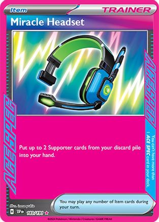 Miracle Headset 183/191 - Holofoil SV08 Surging Sparks - ACE SPEC Rare